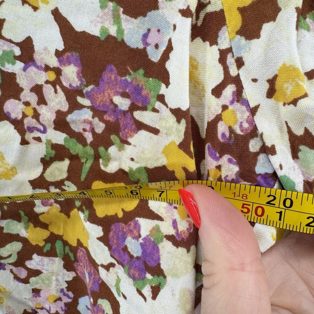 Sanctuary Faux Wrap Blouse Floral Small Ruffled Sleeves V Neck NWT Size Small - Picture 11 of 11